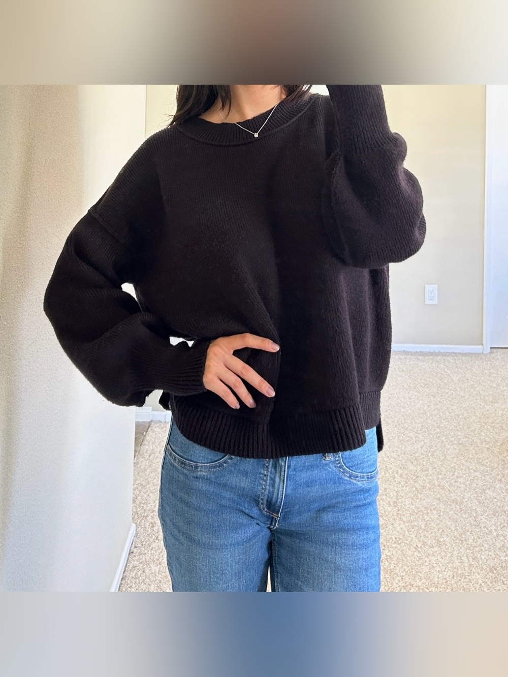 Classic Crewneck Women's Sweater Black